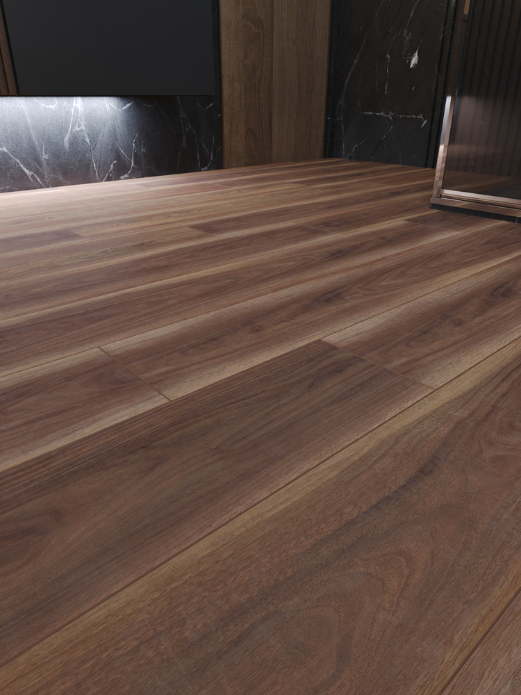 Кварцвиниловый SPC ламинат Cronafloor Grand Sequoia Дуб Красный 1200×180×5 фото в интерьере